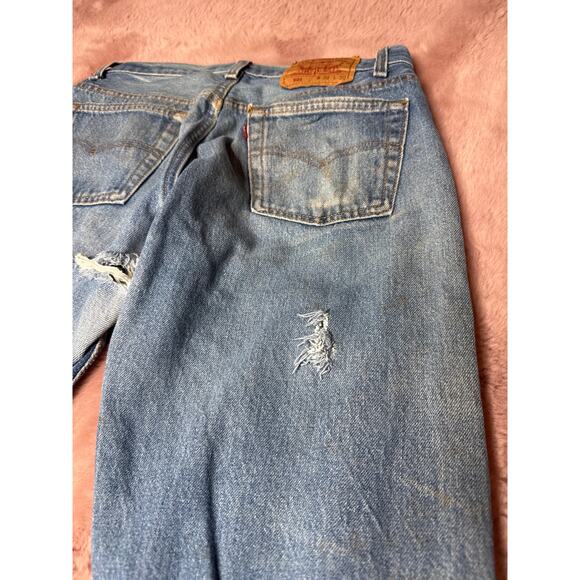 Vintage 1992 Levi’s 501 USA Made Jeans 30x30 Distressed Workwear Fade - Picture 3 of 11